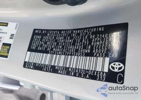 2023 Toyota Corolla Se from USA, damaged, VIN 5YFS4MCE7PP159853